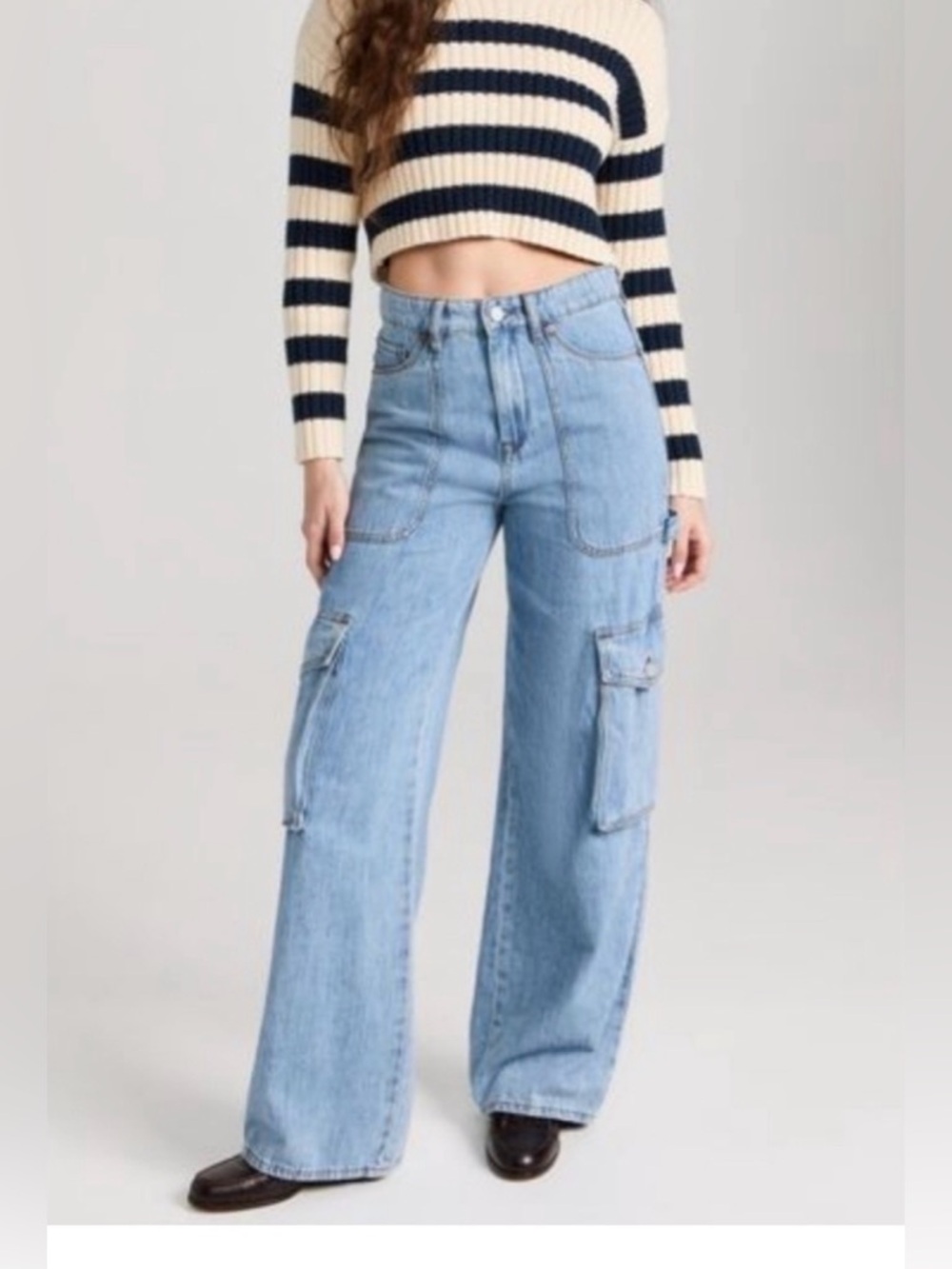 Blank NYC Franklin Light Blue Wide-Leg Cargo Jeans